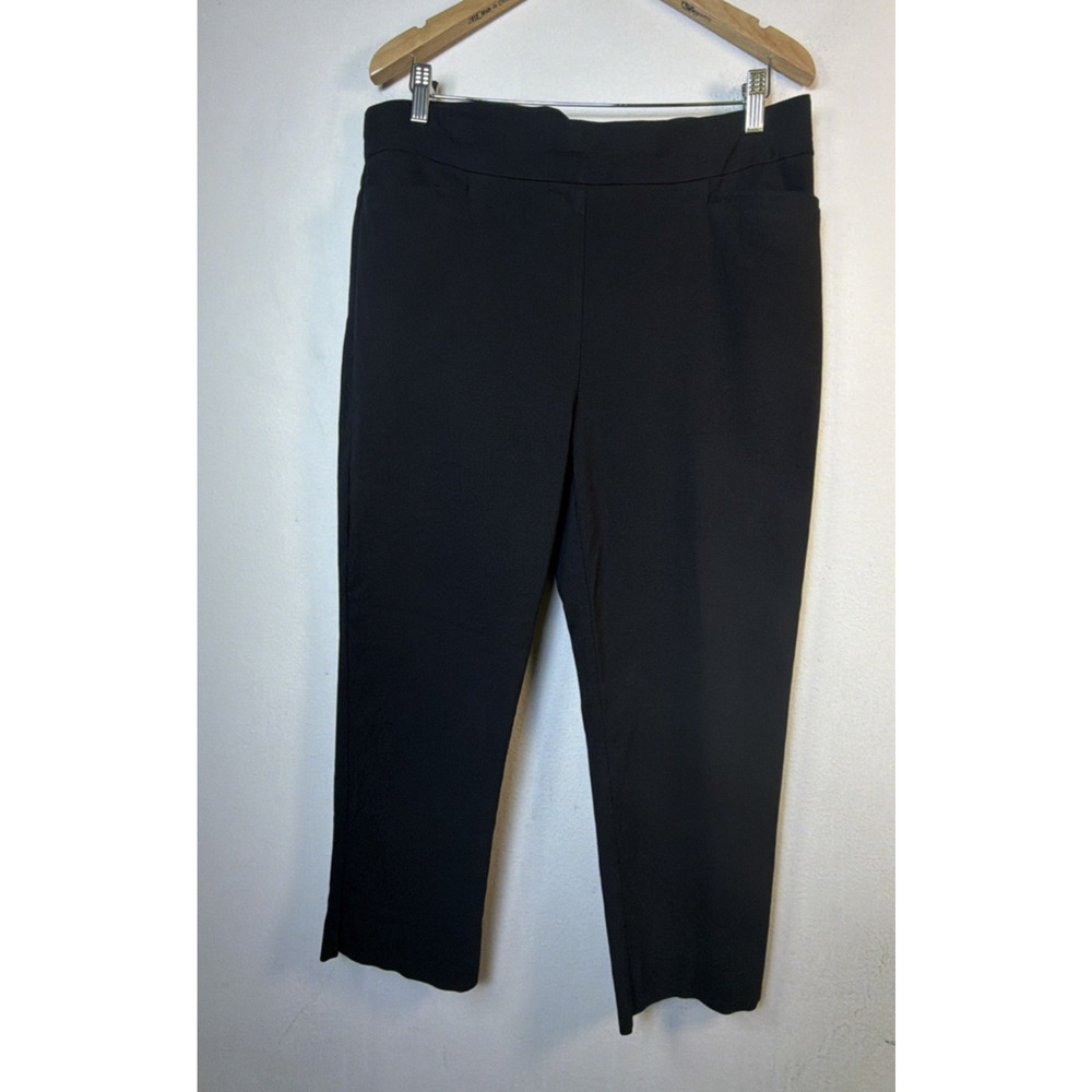 Chico's 2.5 Pants Women's 14 L Black Cropped Classic Retro capri quiet luxury - Picture 3 of 11